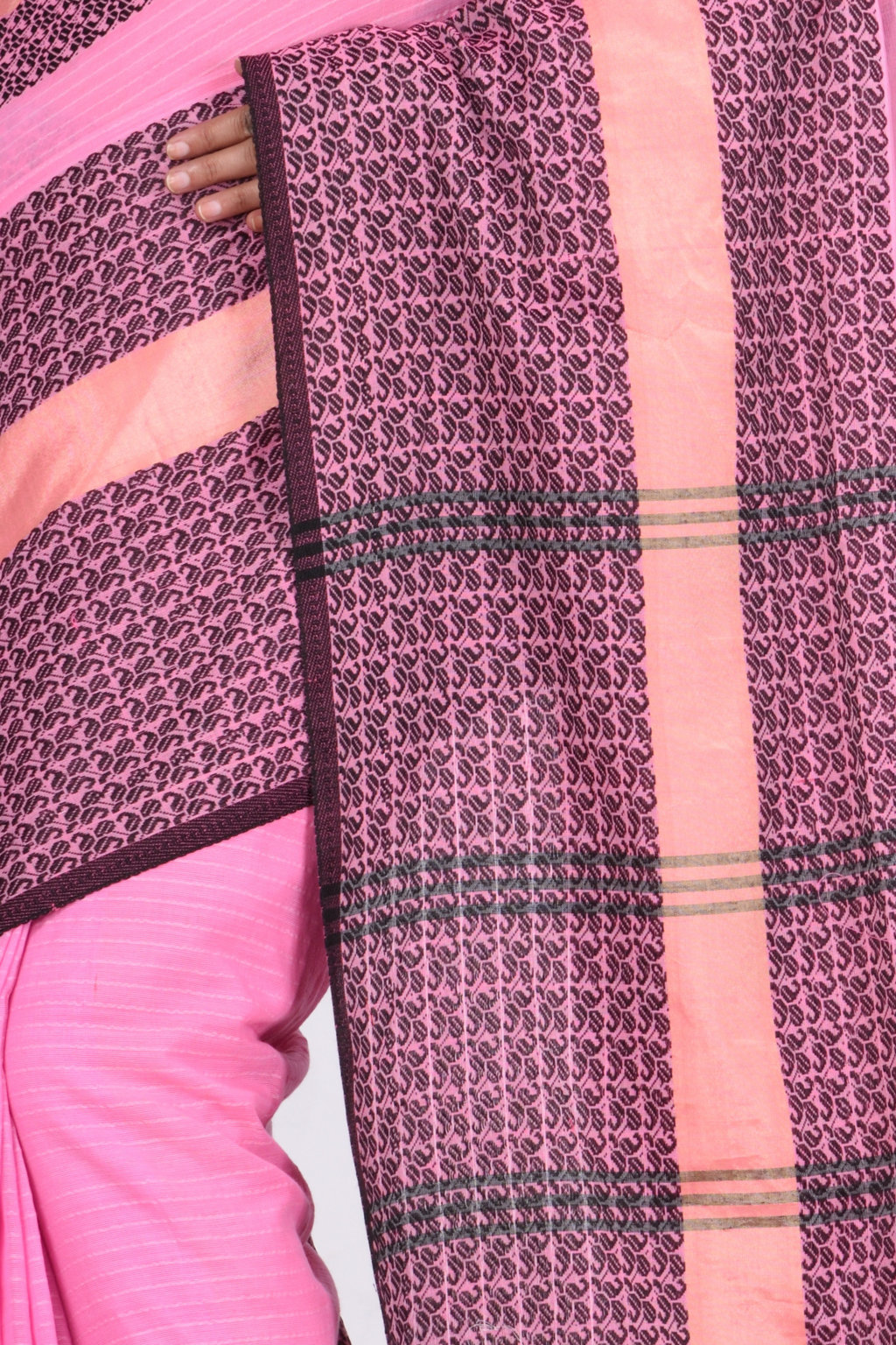 Pink Pure Cotton Souraovi_Hand Hand Loom Saree (673)